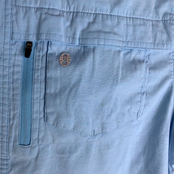 Coleman Outdoor Co. Camping Shirt Mens L Blue Button Down Vented Hiking Fishing - Picture 4 of 13